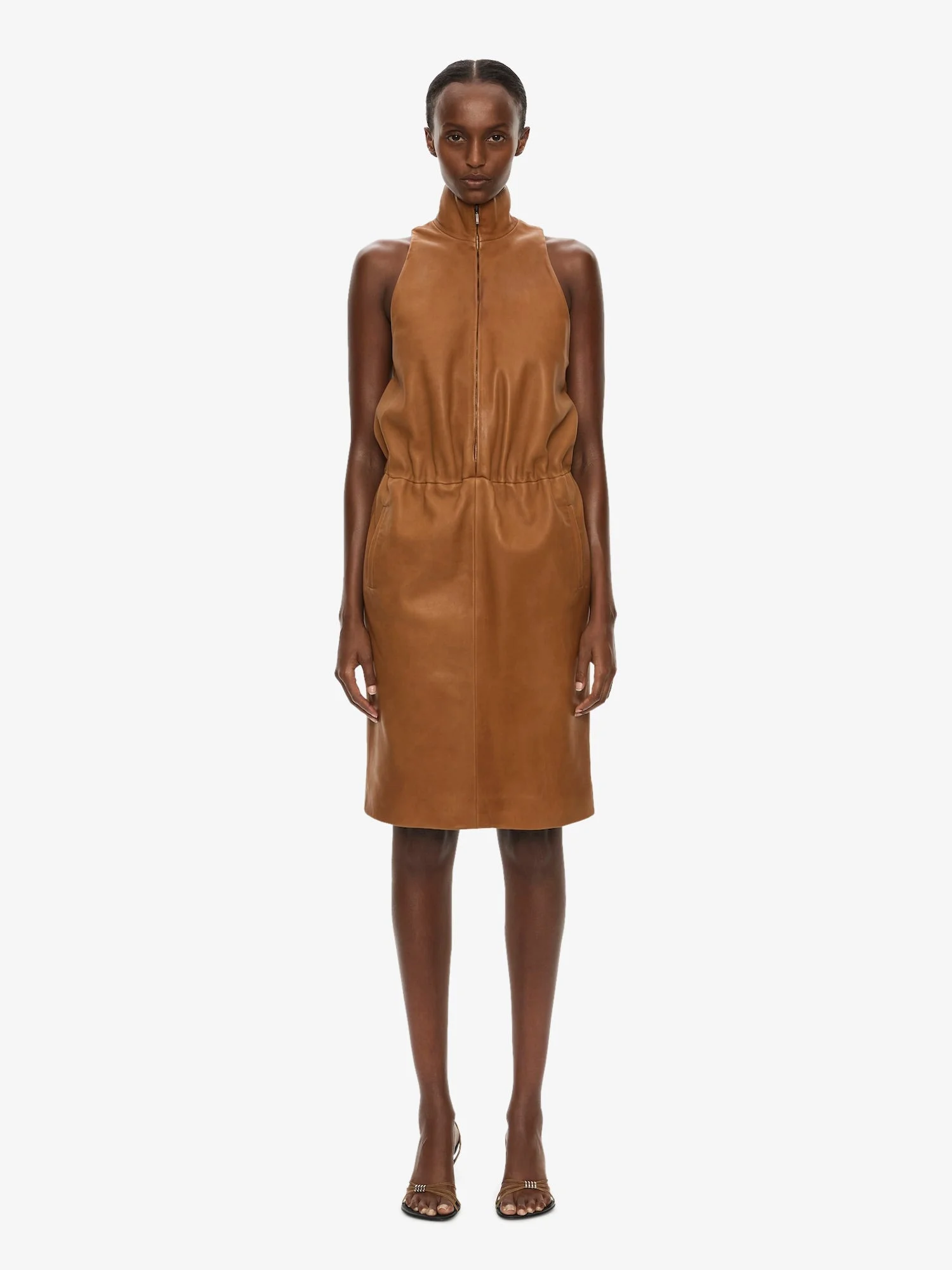 Dannie Leather Zipped Dress - 1