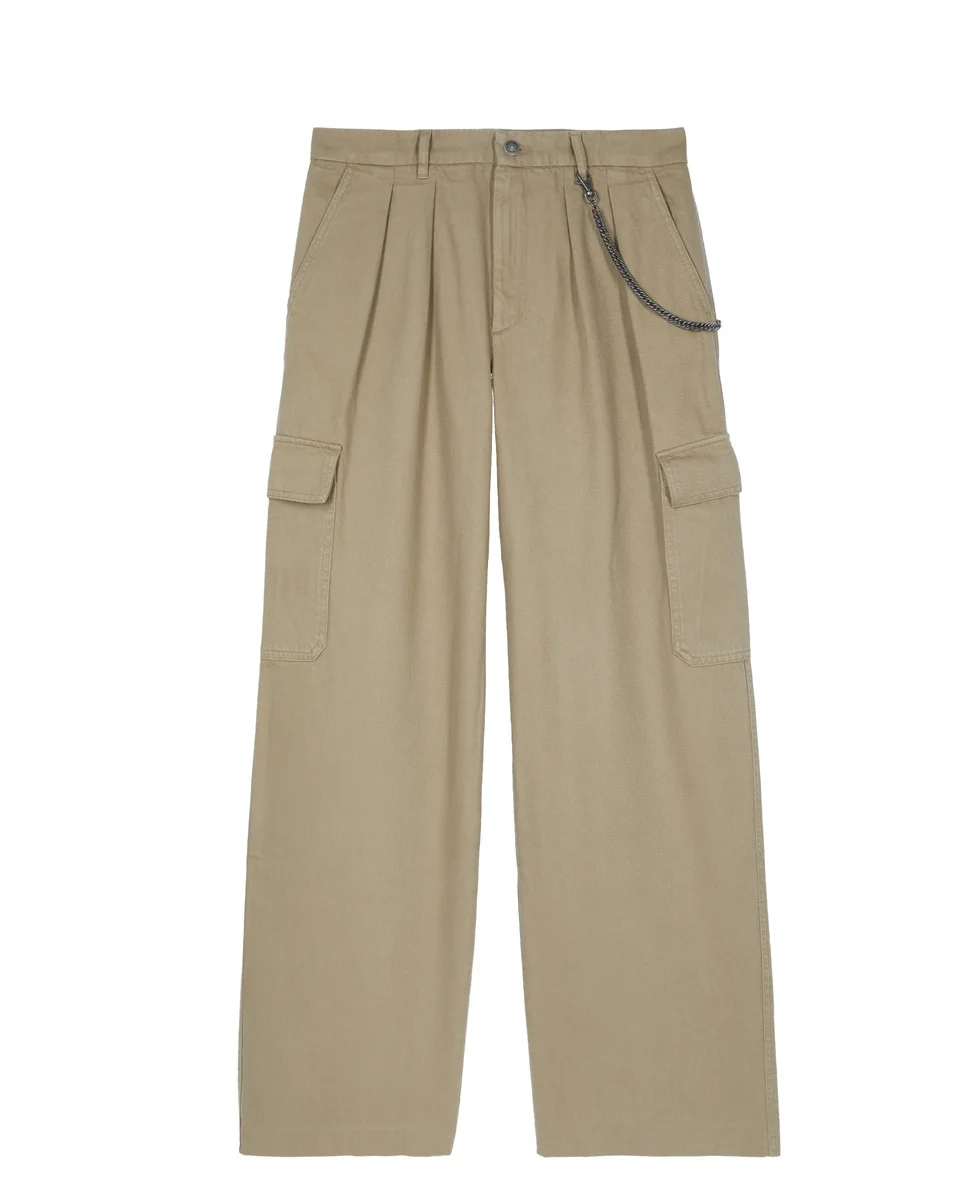 BEIGE CARGO PANTS - 1