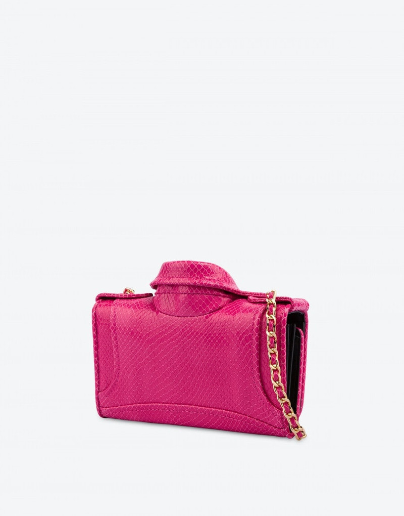 Moschino MINI BIKER BAG WITH PYTHON PRINT outlook