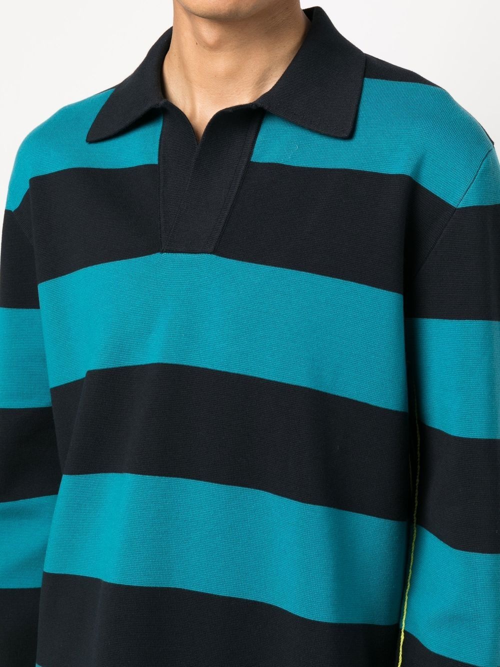 striped long-sleeve polo shirt - 5