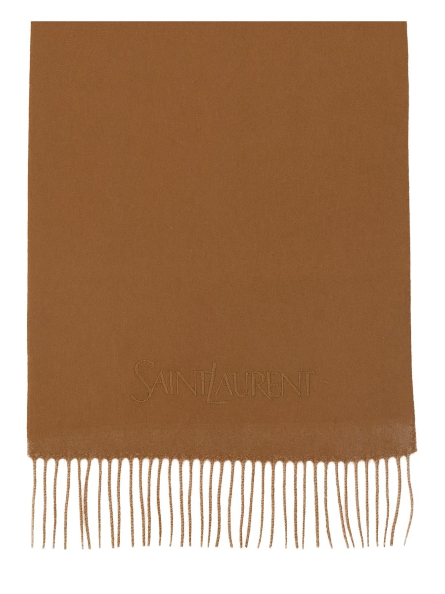 CASHMERE SCARF WITH LOGO EMBROIDERY - 2