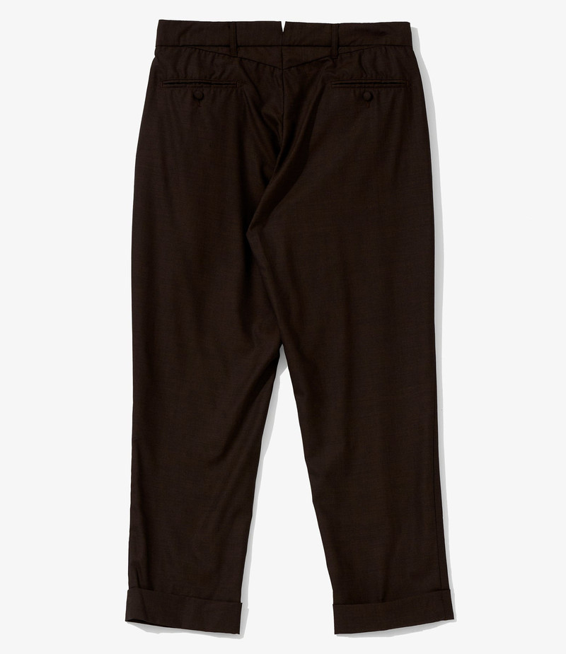 Andover Pant for Nepenthes NY and Blue in Green - Dark Brown Tropical Wool 2