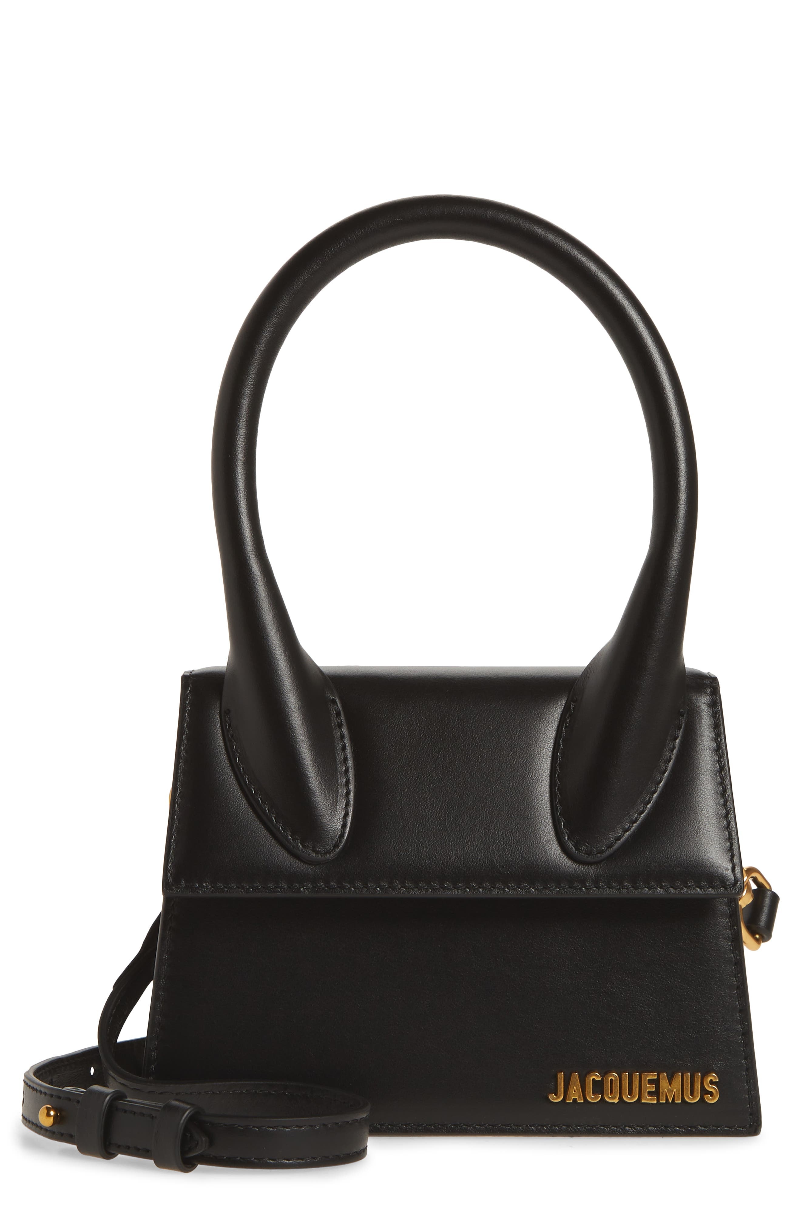 Jacquemus Le Chiquito Moyen Leather Top Handle Bag in Black at Nordstrom - 1