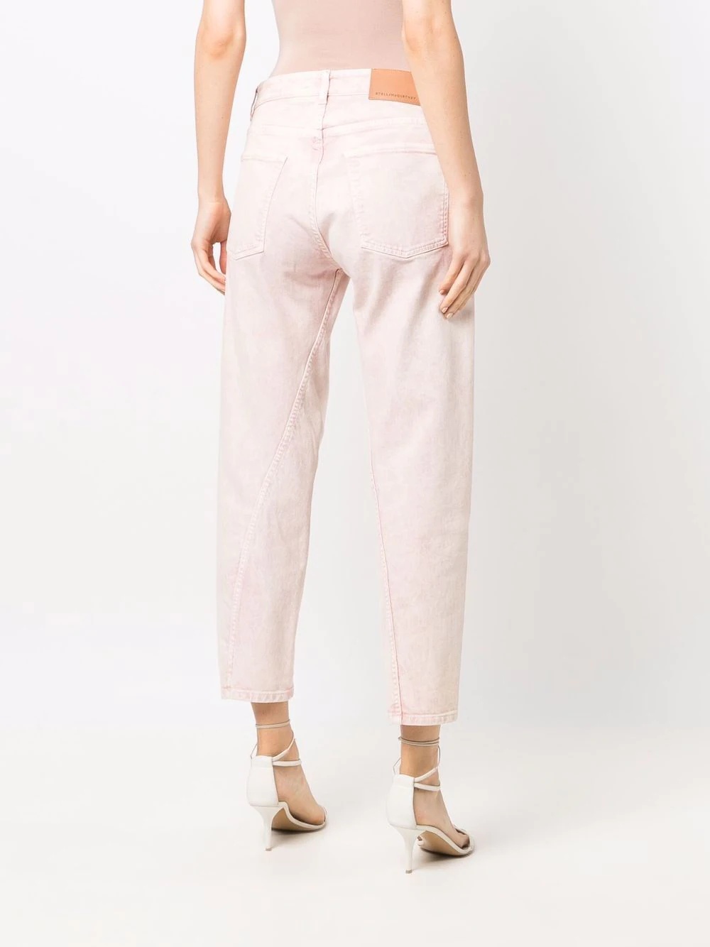 faded cropped jeans - 4
