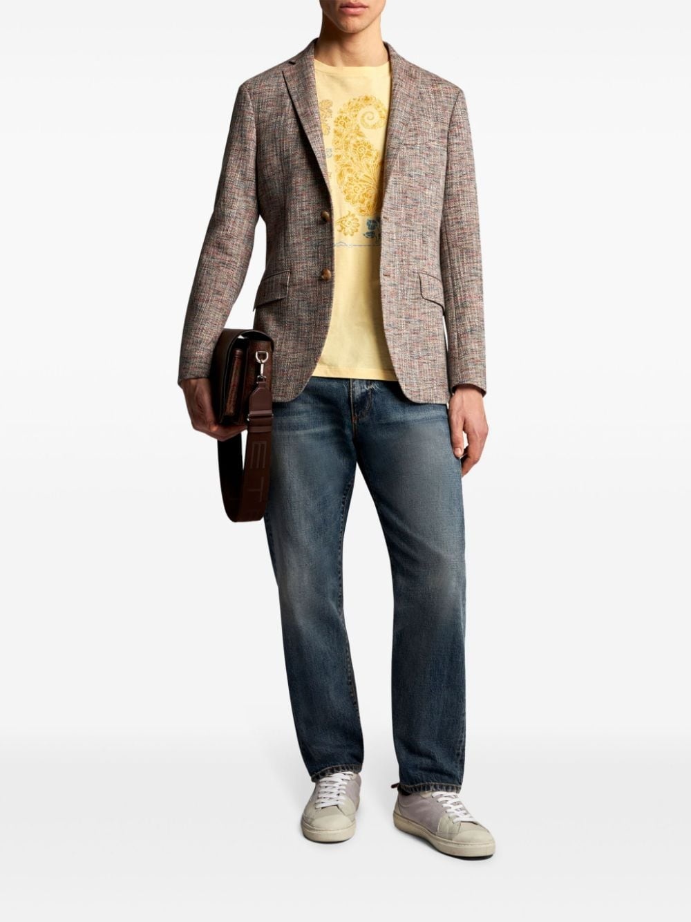 notched-lapel single-breasted blazer - 2