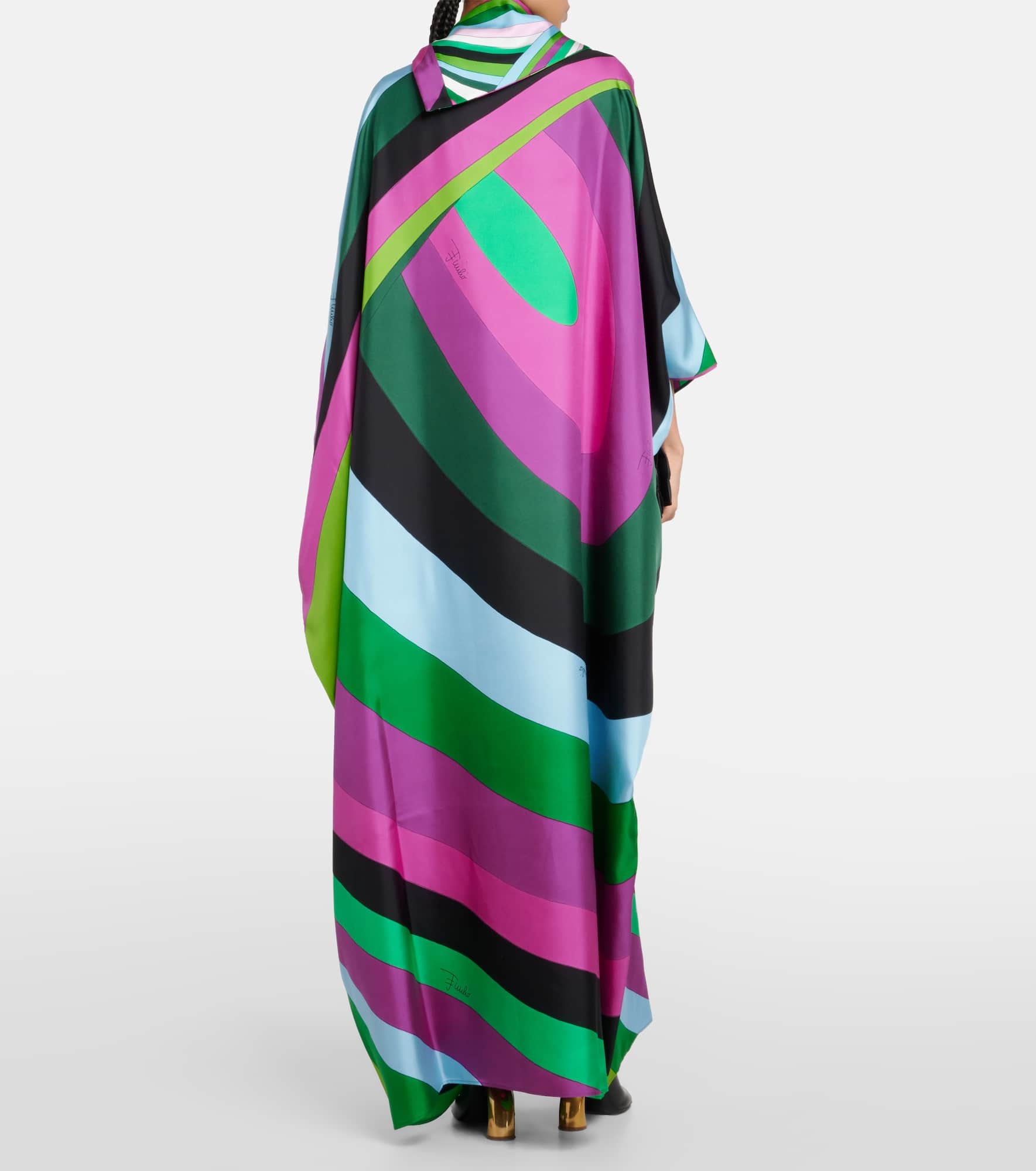 Iride silk twill kaftan - 3