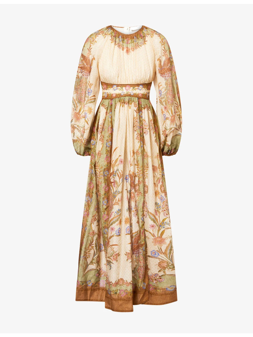 Indra Waisted Cotton And Linen Blend Maxi Dress - 1