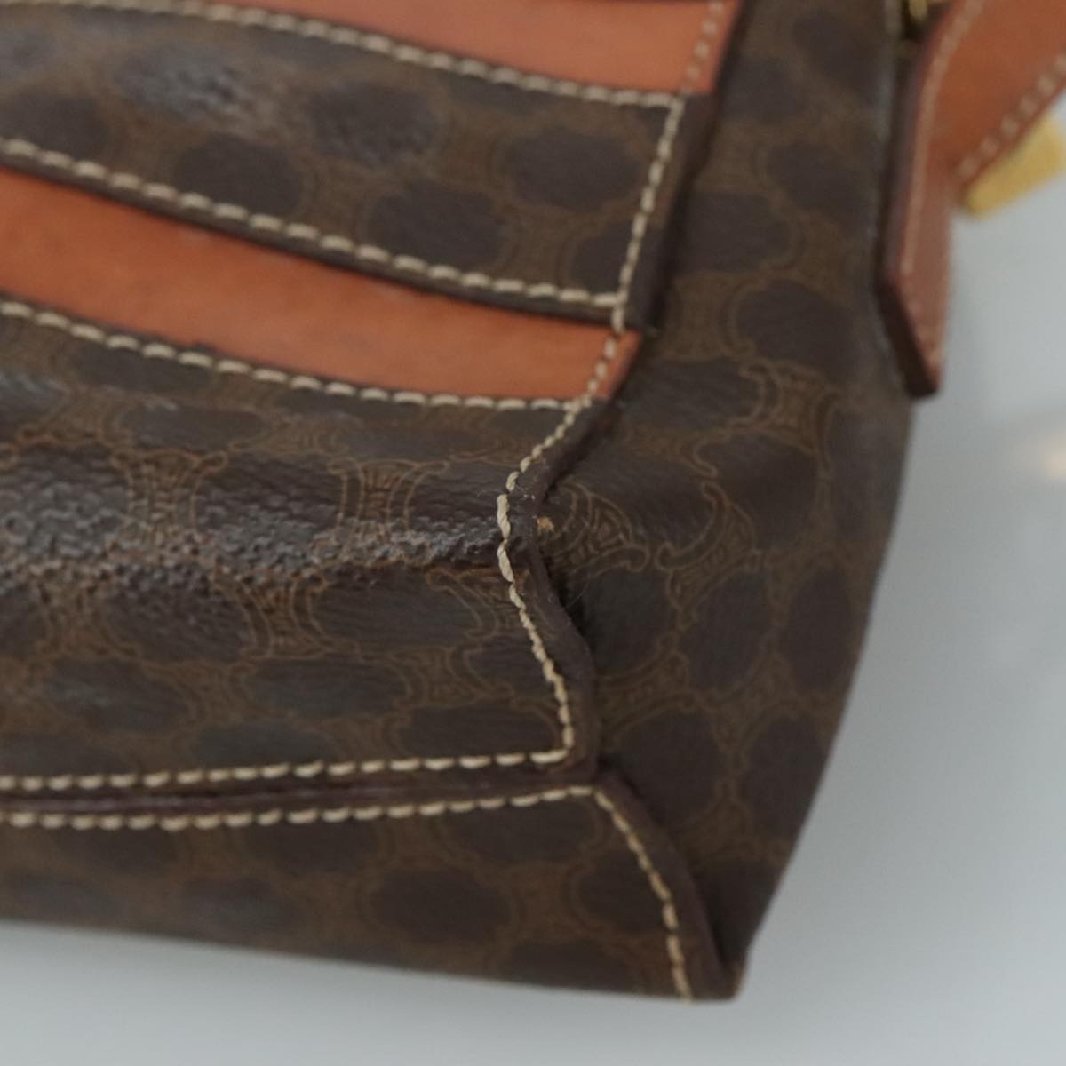 CELINE Macadam Canvas Shoulder Bag Pvc Leather Brown - 15