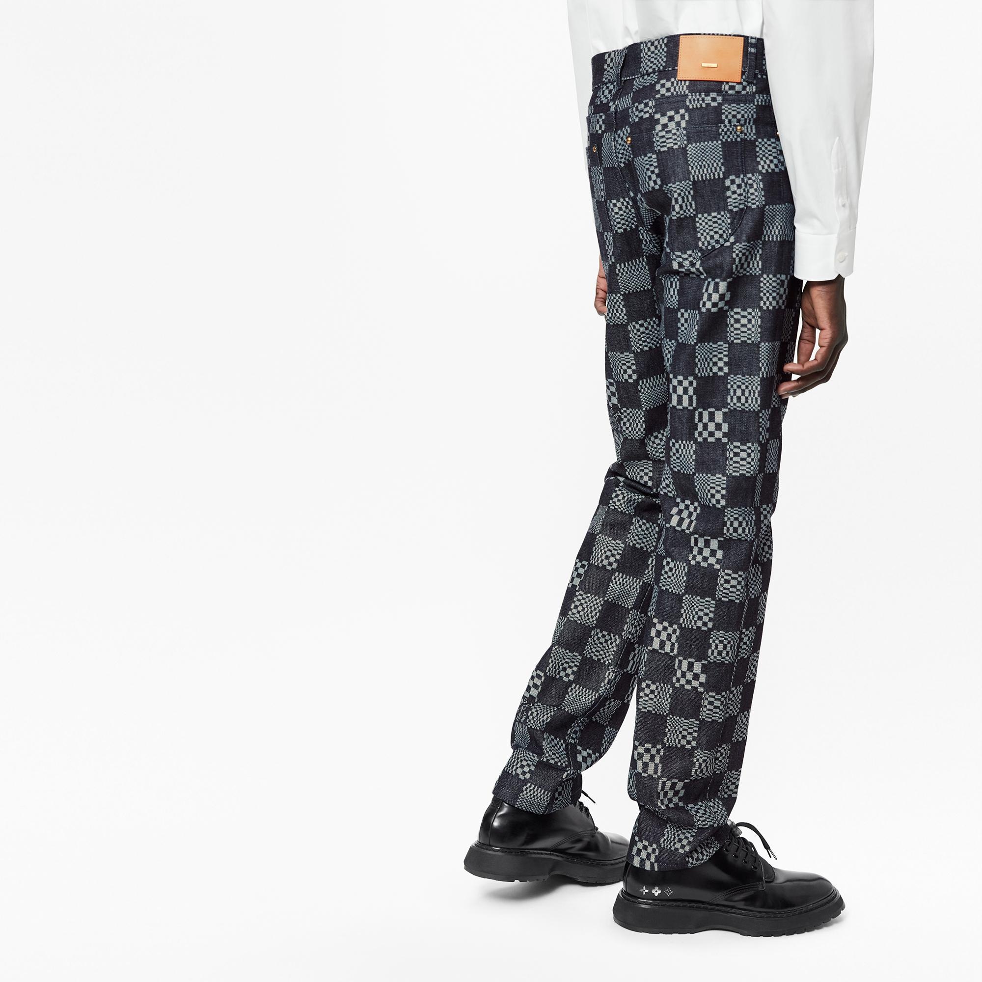 Distorted Damier Denim Pants - 5