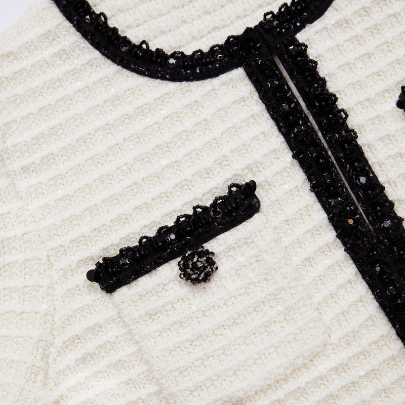 Cream Textured Knit Cardigan 5