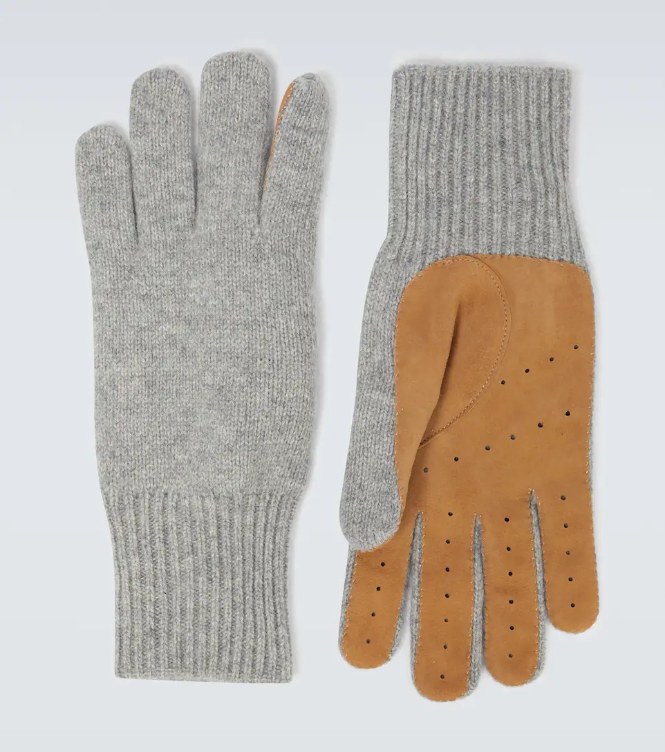 Cashmere and suede gloves - 1