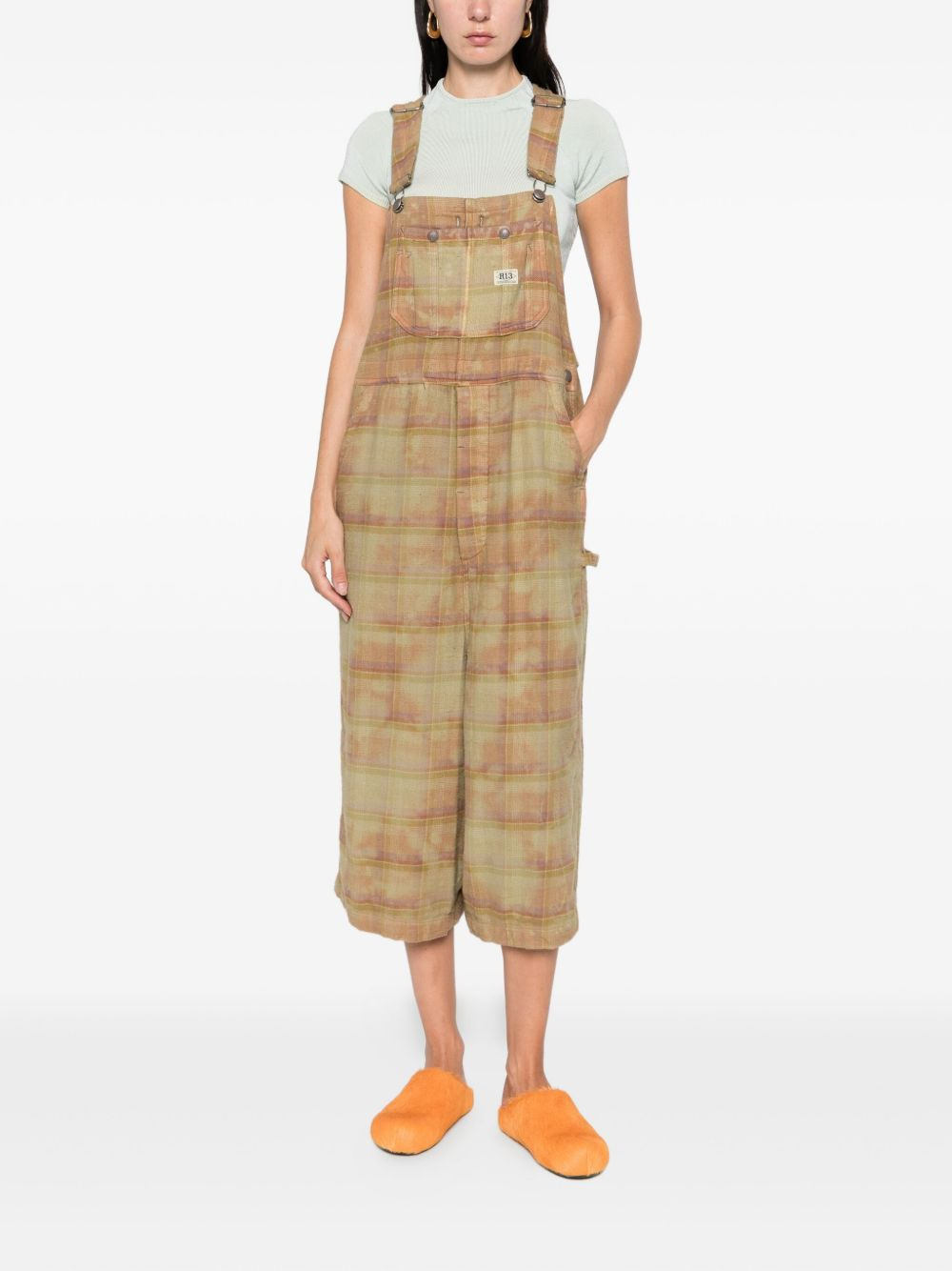 Jumbo plaid cotton jumpsuits - 2