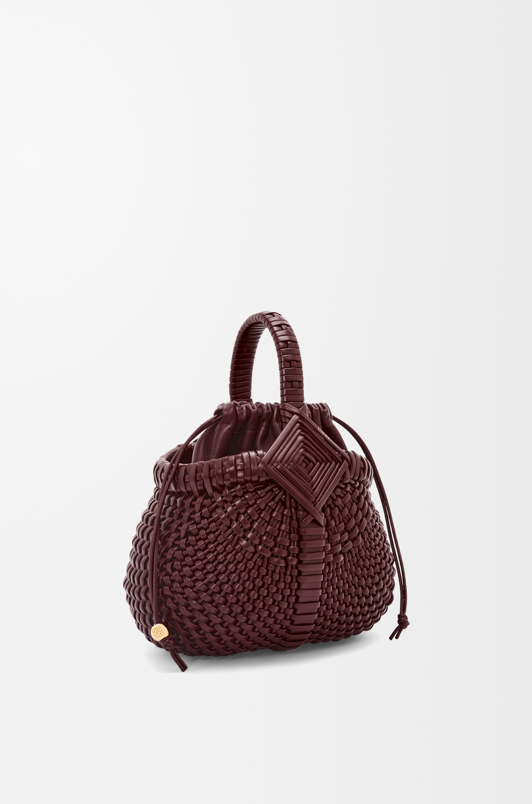 Mini Diamond round basket in calfskin - 4