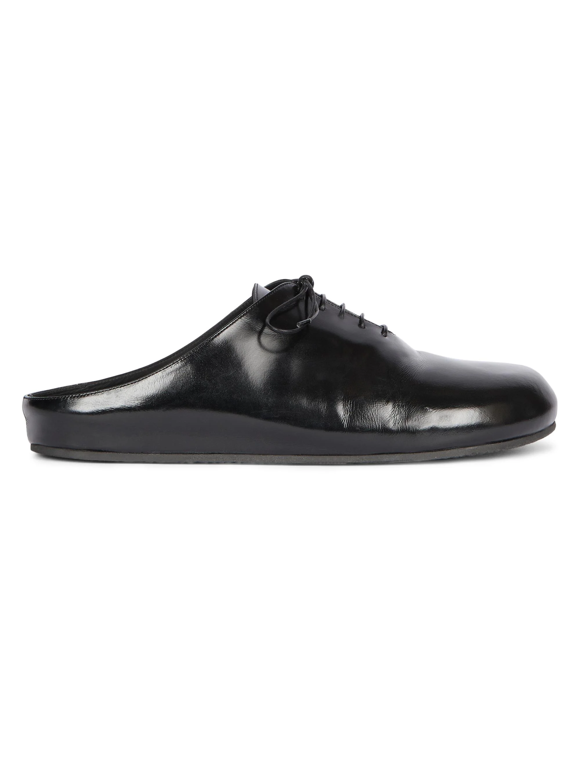 Men's Derbie Leather Mules - Black - 1
