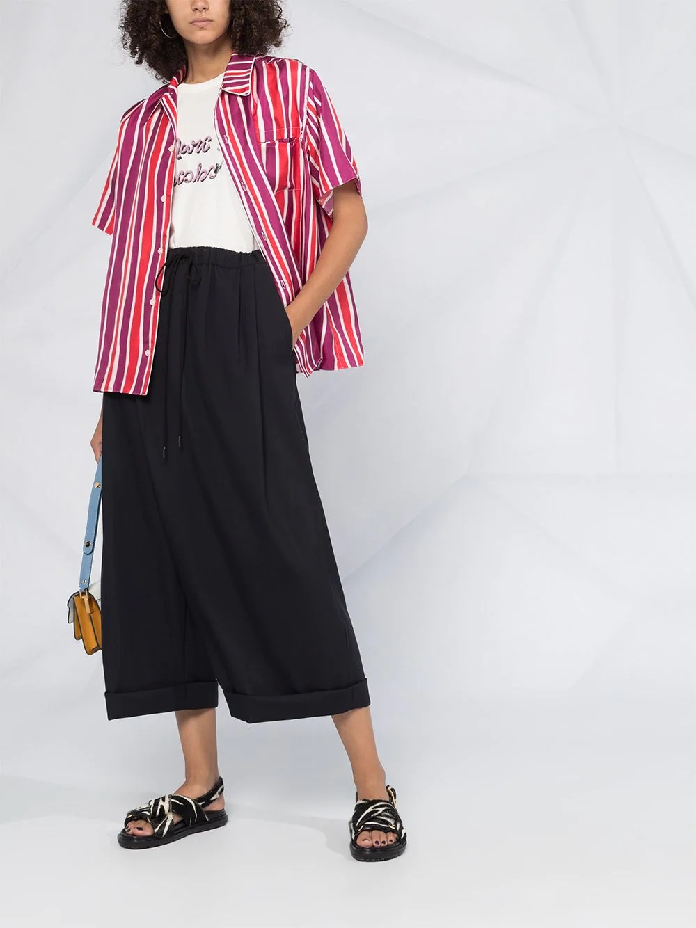 cropped wide-leg trousers - 2