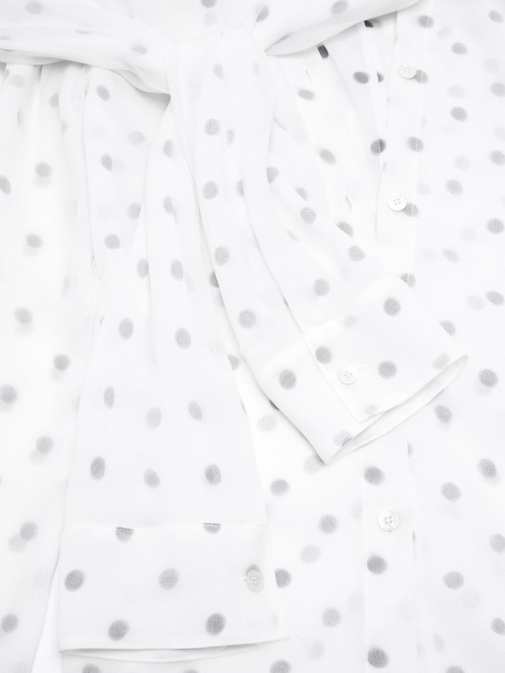 layered tie-neck blouse - 6