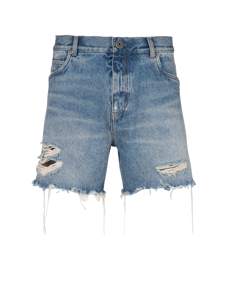 Unisex shorts in vintage Blue Wash denim - 1