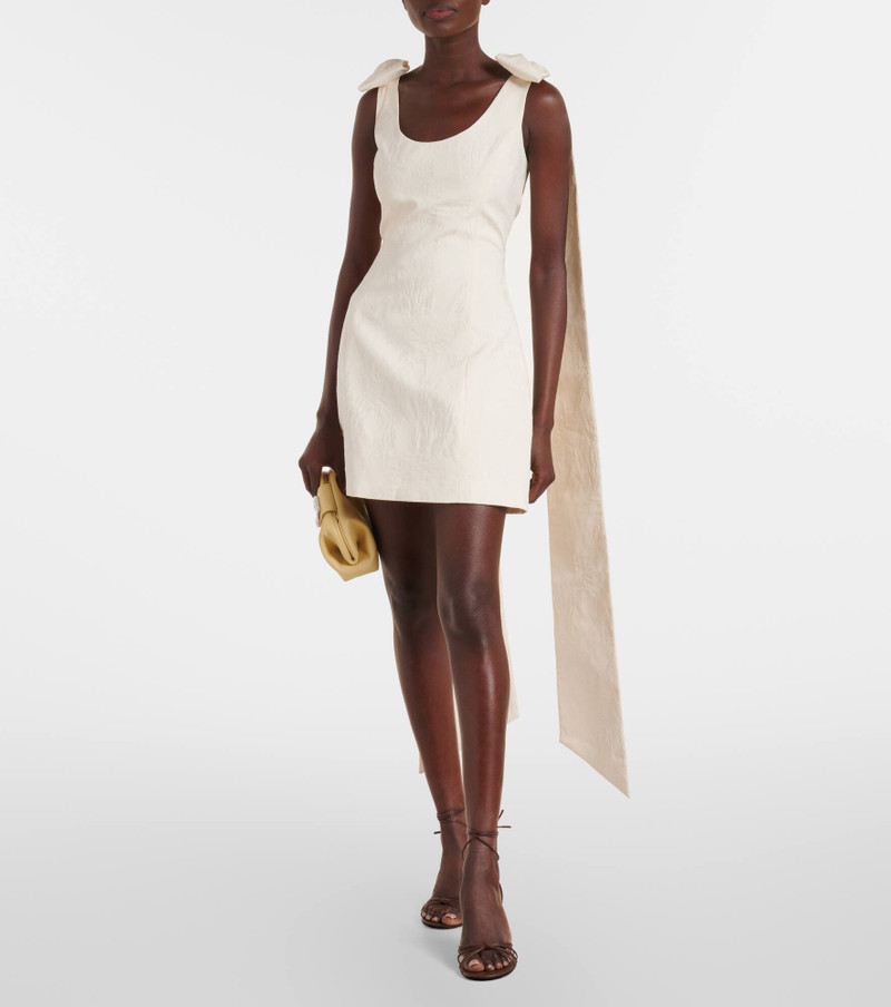 markarian Gita bow-detail brocade minidress outlook