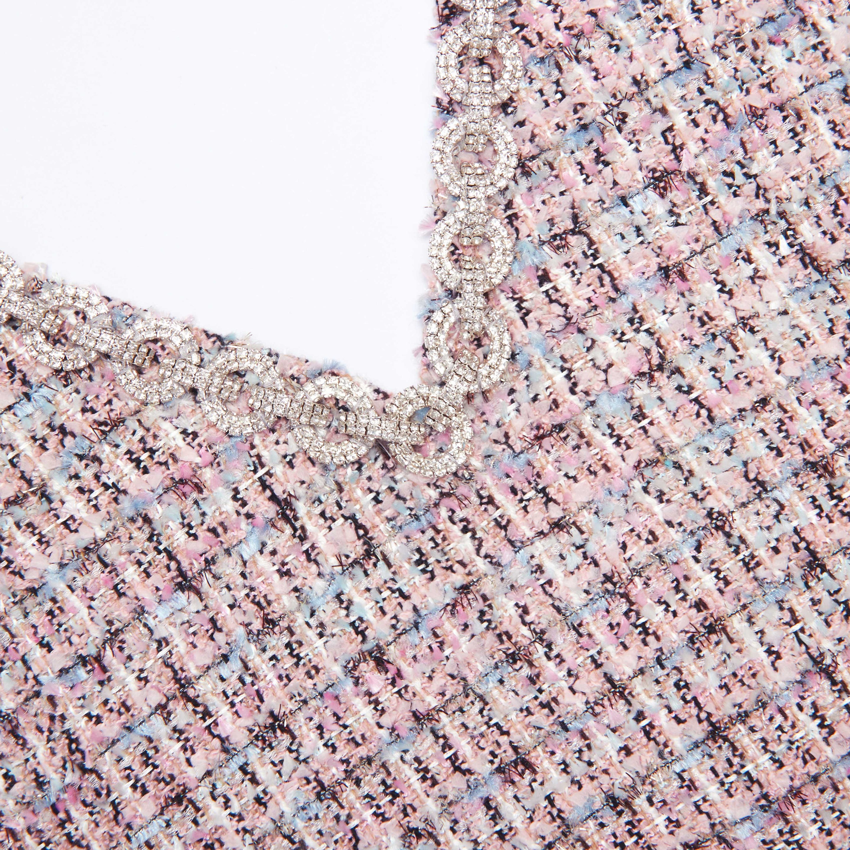 Pink Boucle Fur Hem Mini Dress - 5