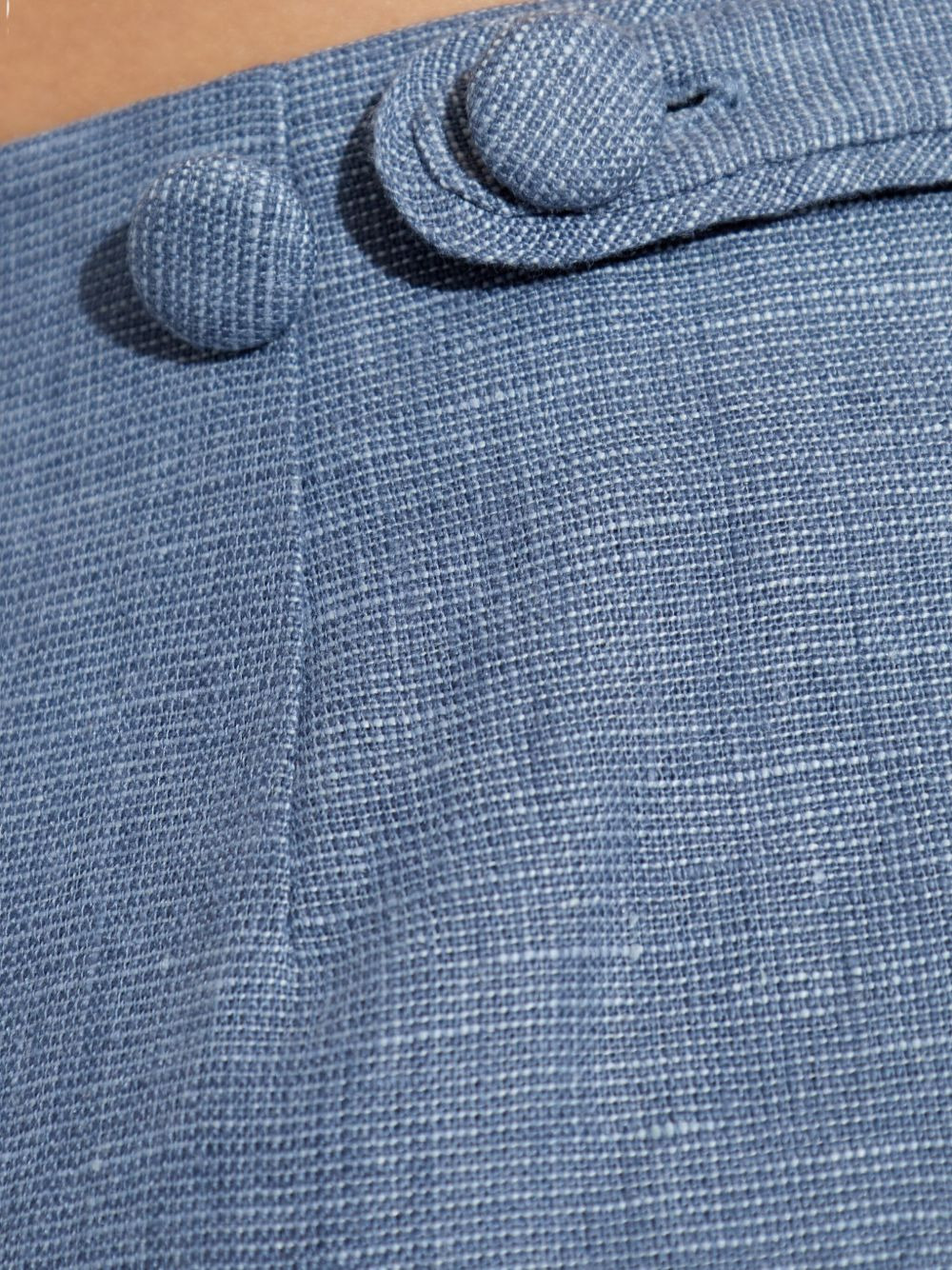 button-detailing linen tailored shorts - 5