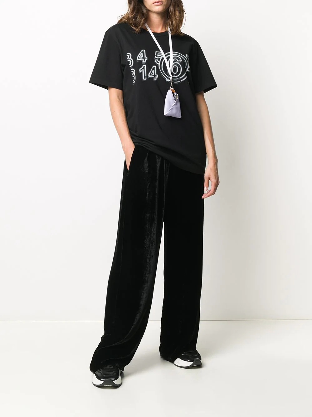 velvet-effect flared trousers - 2