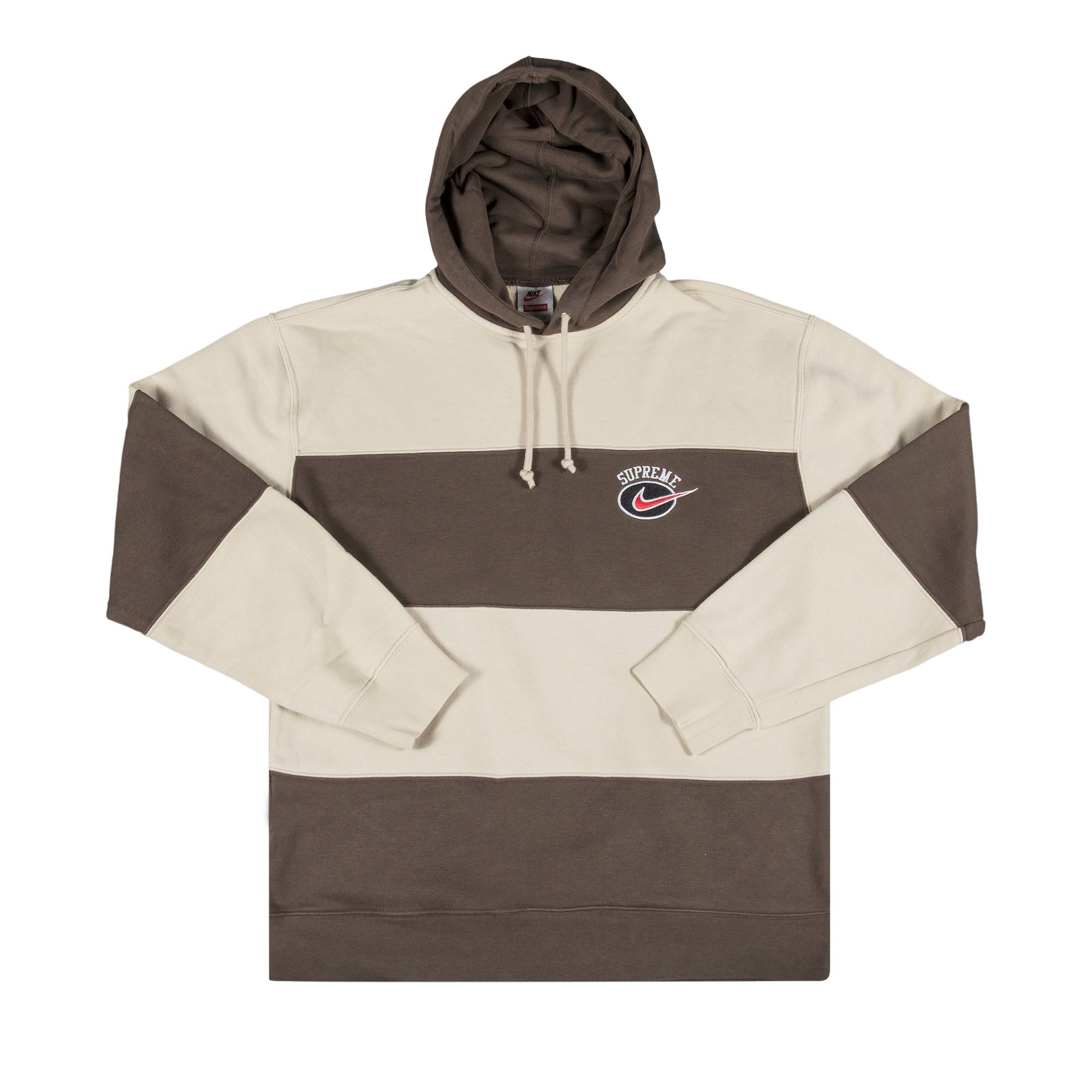 Supreme x Nike Stripe Hooded Sweatshirt 'Tan' - 1