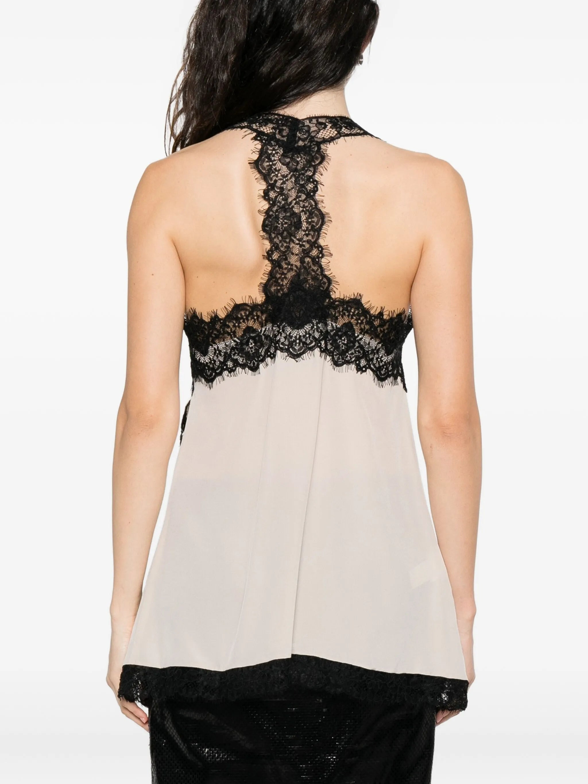 Pinko Lace-trim Silk Top - 5