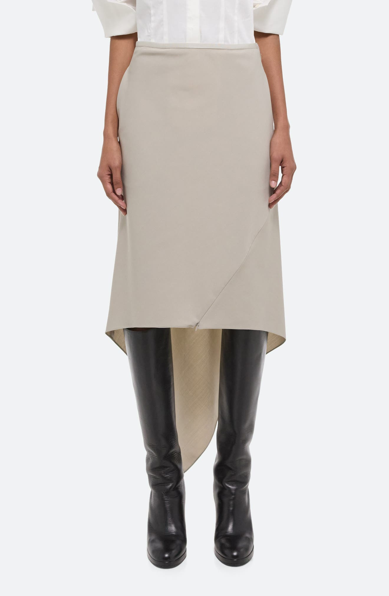 Scarf Hem Virgin Wool Maxi Skirt - 1