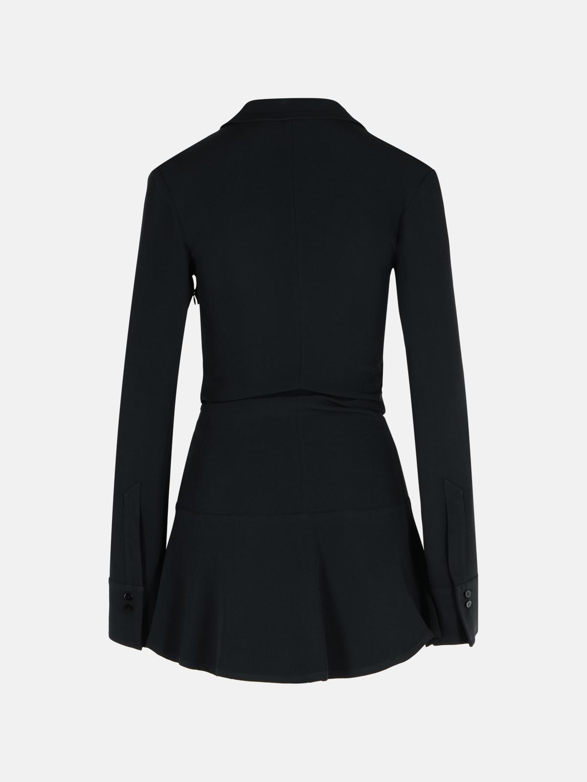 BLACK VISCOSE BLEND MINI DRESS - 3