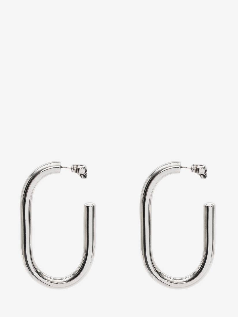 Oversized Hoop Earrings in Antique Silver - 1