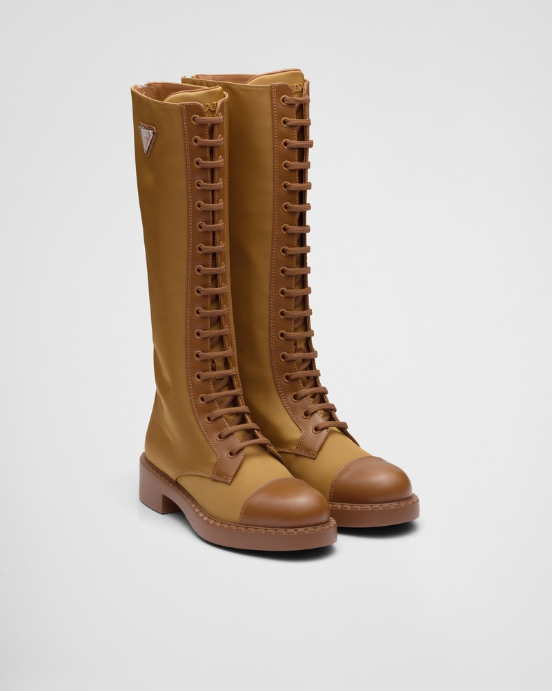 Brushed leather and Re-Nylon boots 2