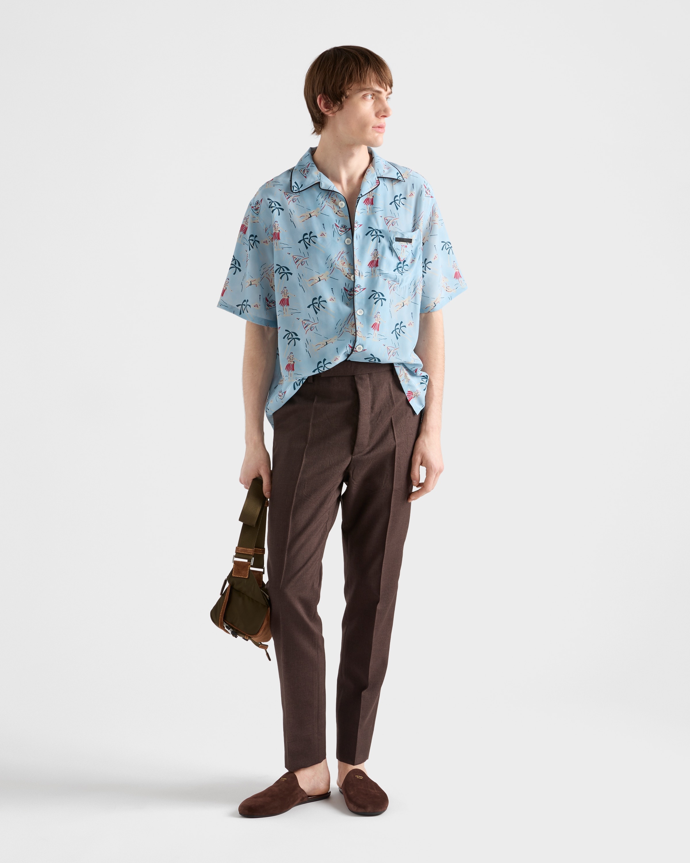 【日本入手困難】Printed silk blend bowling shirt シャツ 824165_Z7AN3_1173_003_100_0000
