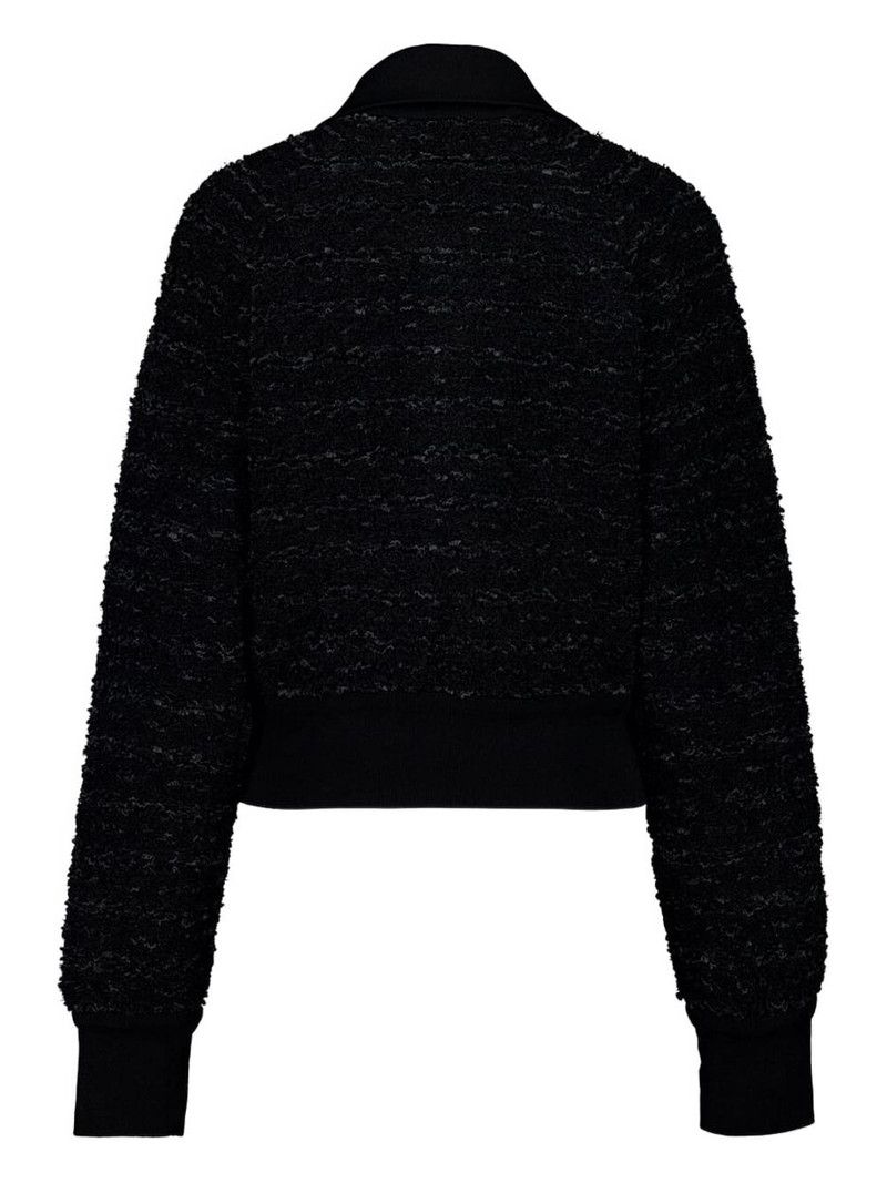 BALENCIAGA zip-up tweed jacket outlook