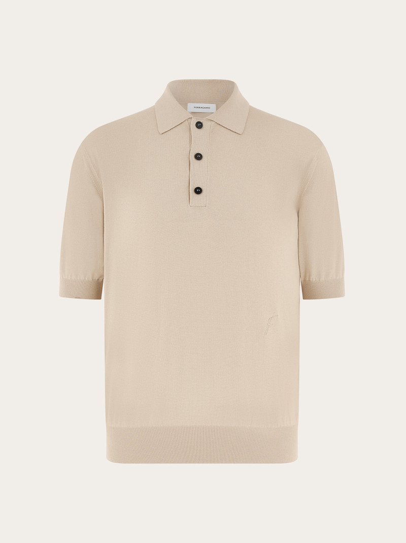 Short sleeved silk blend polo shirt 1