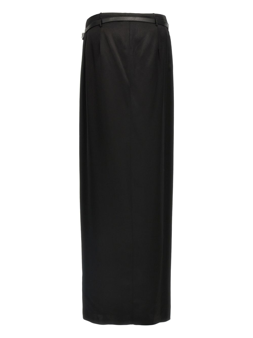leather-belt wrap maxi skirt - 2