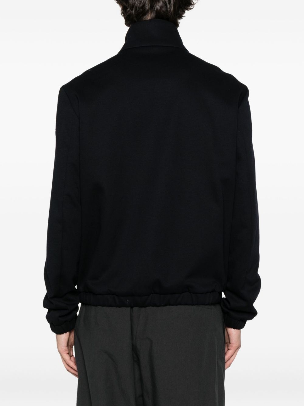 zip-fastening ribbed-cuff jacket - 4