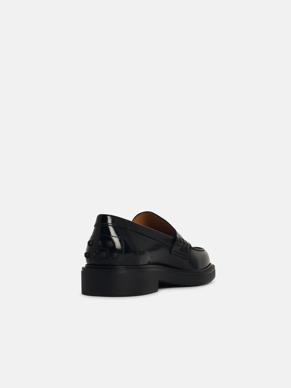 BLACK LEATHER LOAFERS - 3