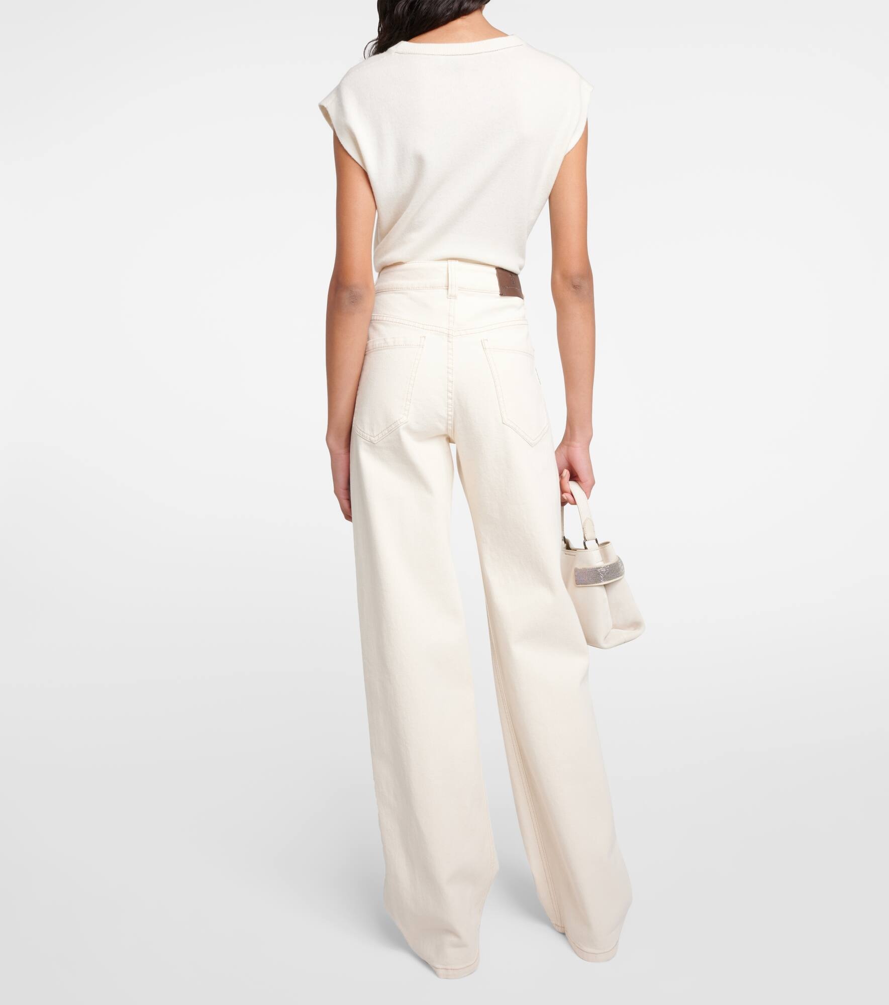 Garment-dyed wide-leg jeans - 3