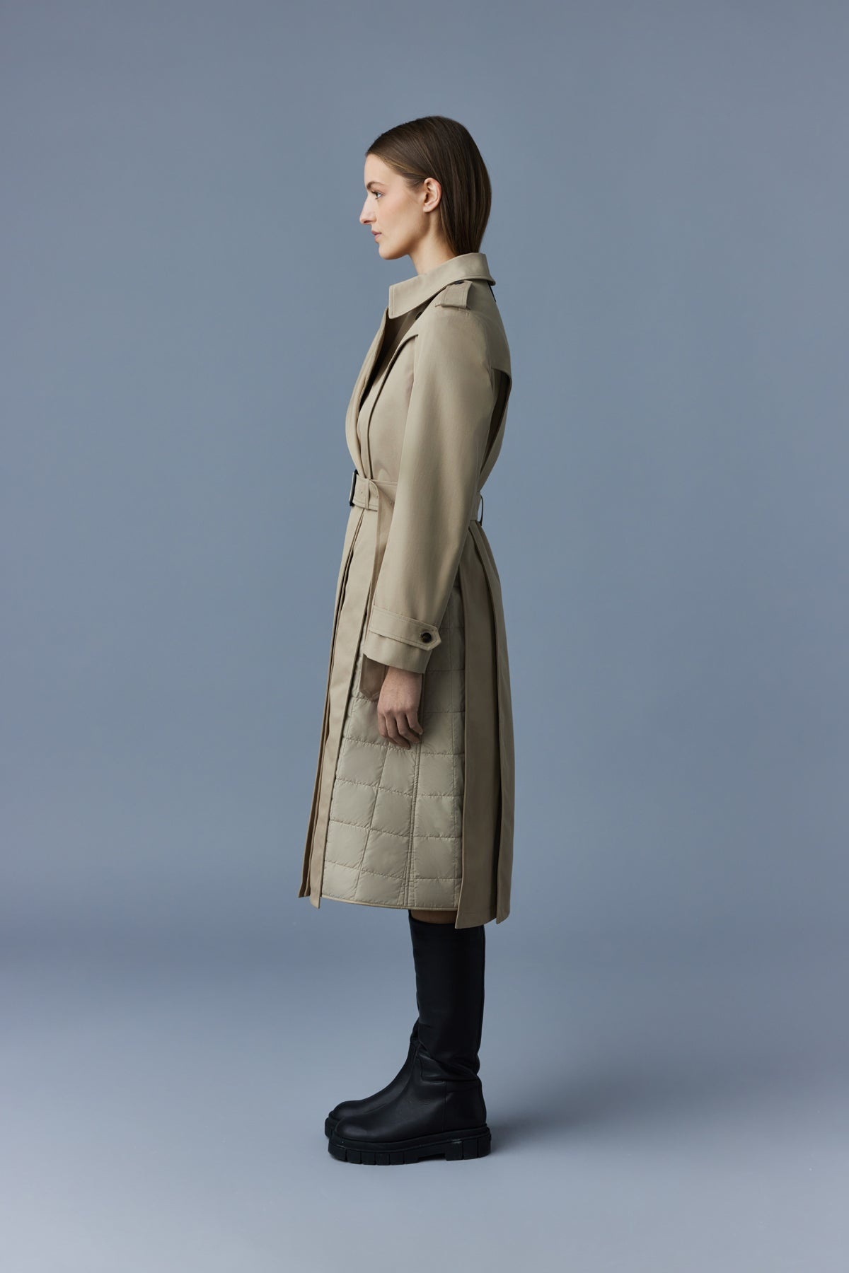 ASTRID Mixed media trench coat - 3