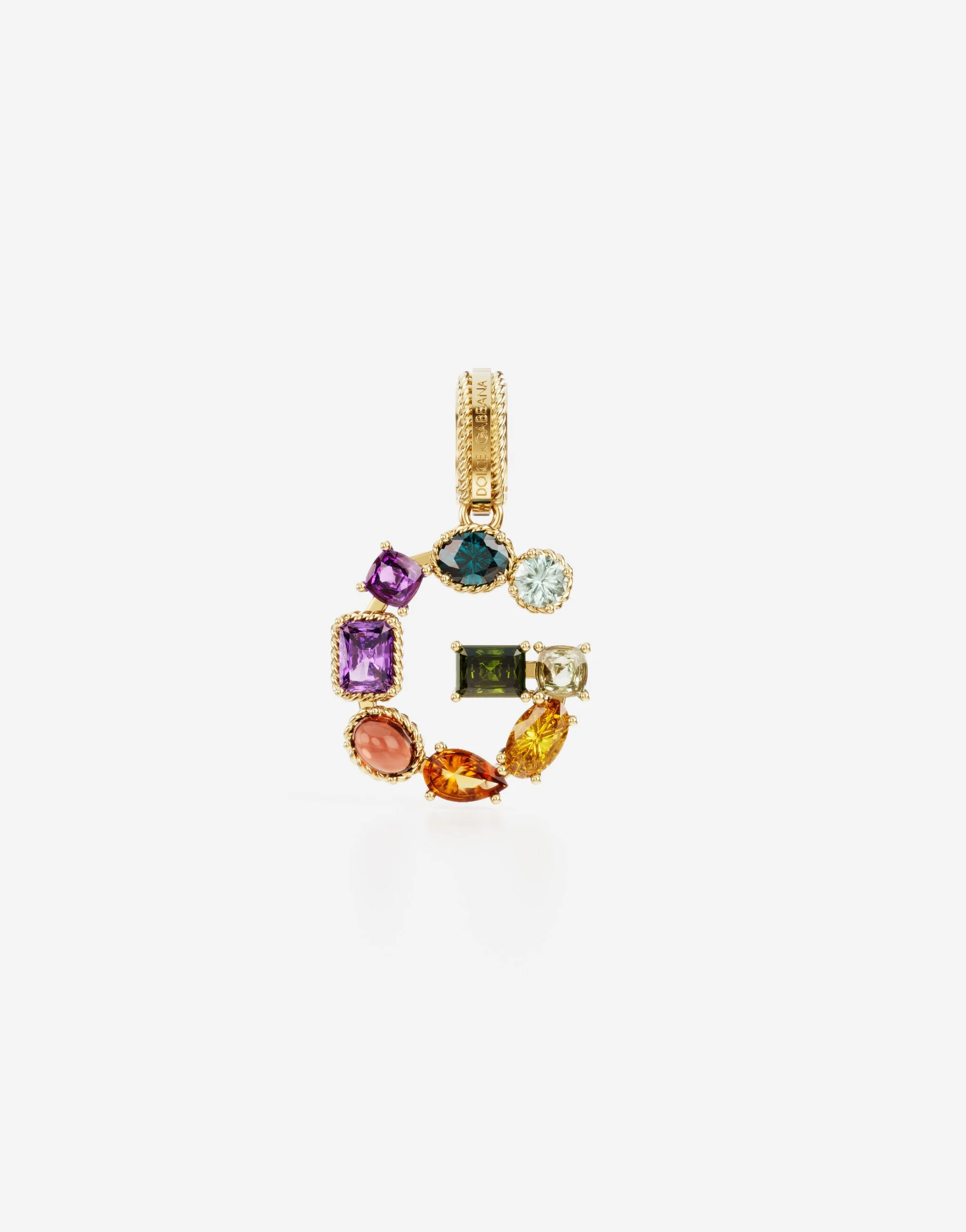 Charm G Lettering 18-carat yellow gold and multicolored gems - 1