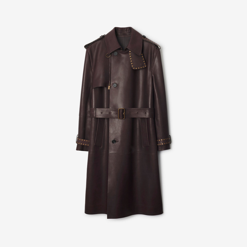 Long Leather Trench Coat 1