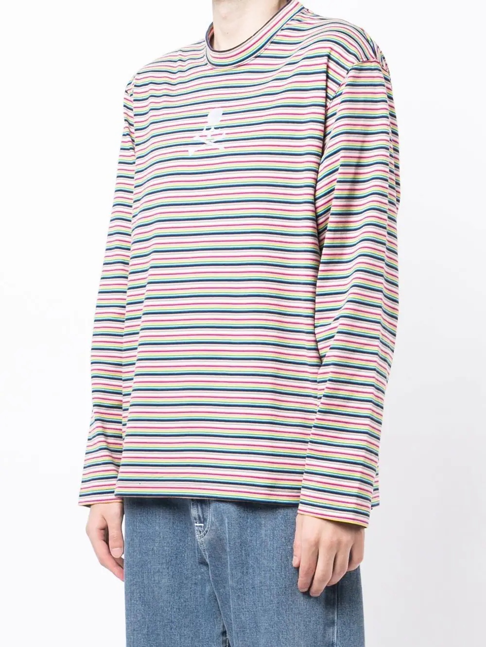 striped skull-print jumper - 3