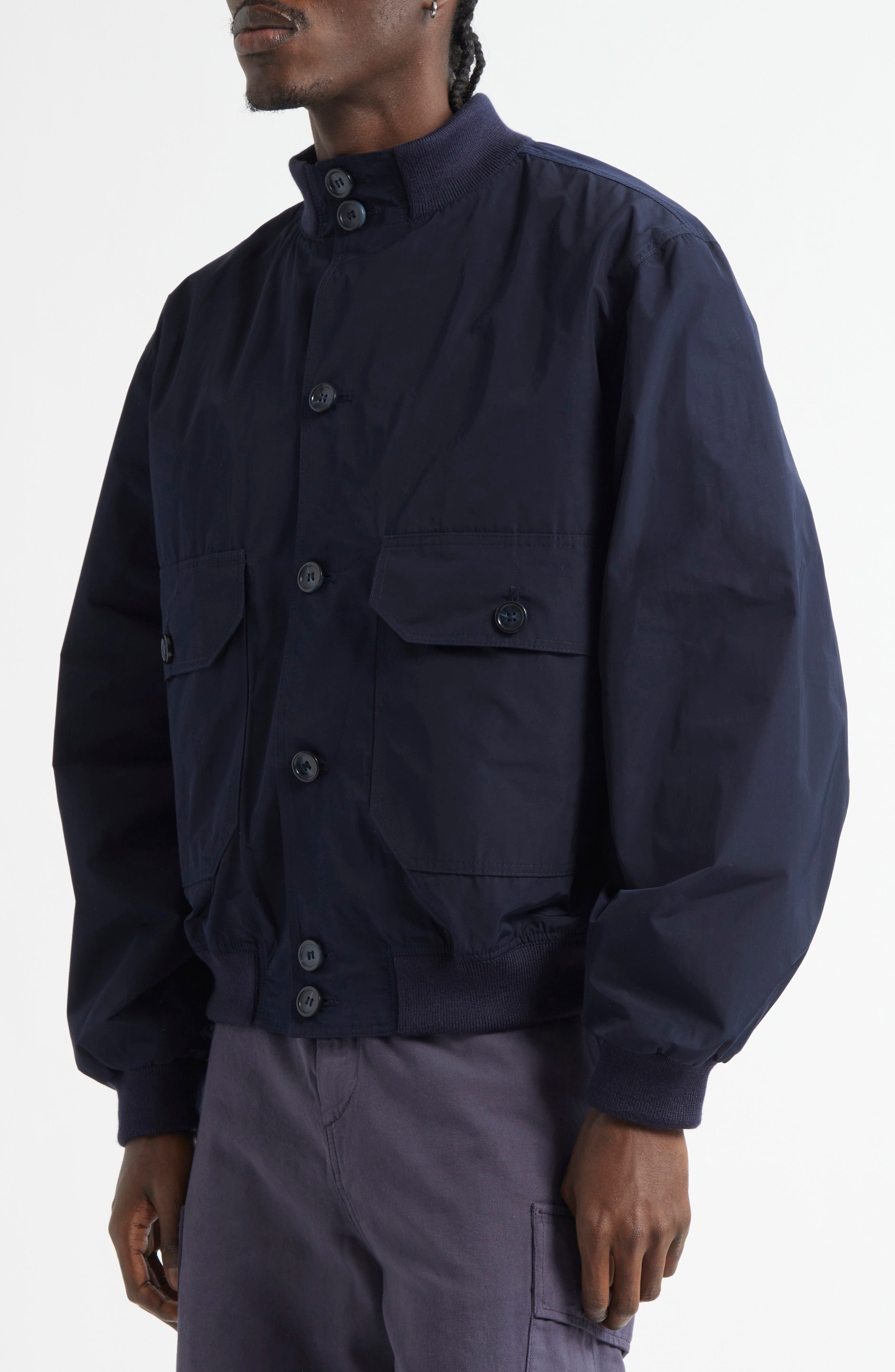 PALMES Water Repellent Nylon Jacket in Navy at Nordstrom - 5