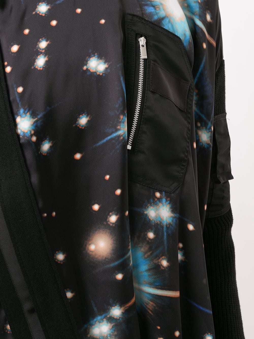 universe-print asymmetric blouse - 5