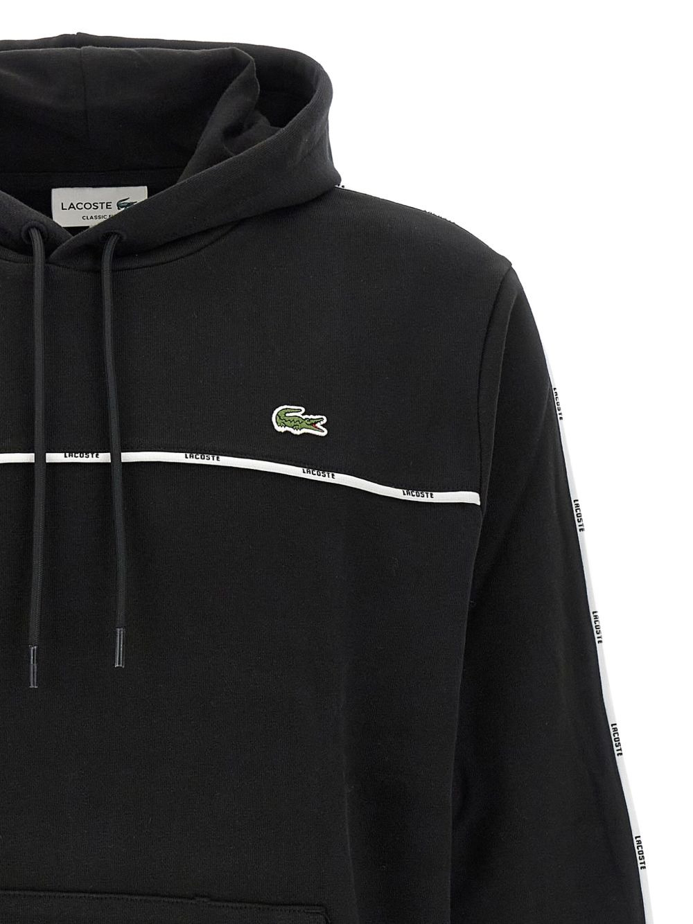 tape-trimmed cotton hoodie - 4