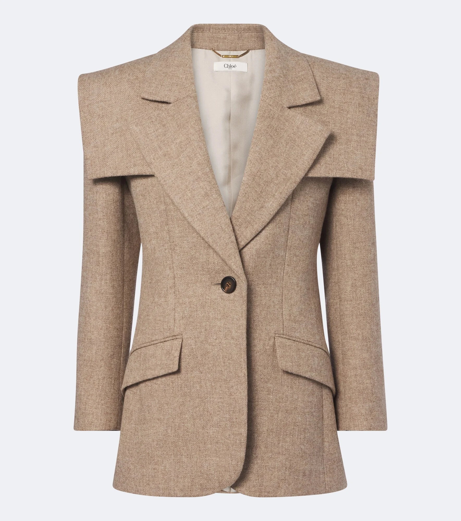 Caped wool blazer - 1