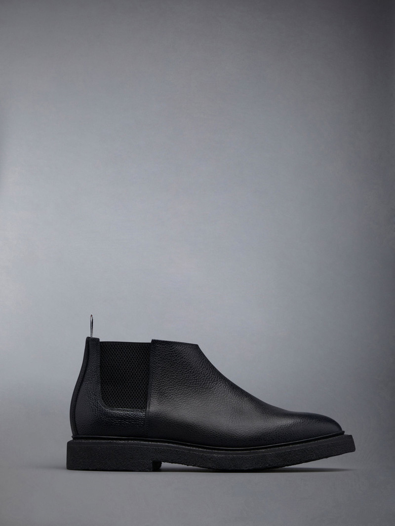 Pebble Grain Leather Crepe Sole Mid Top Chelsea Boot 1