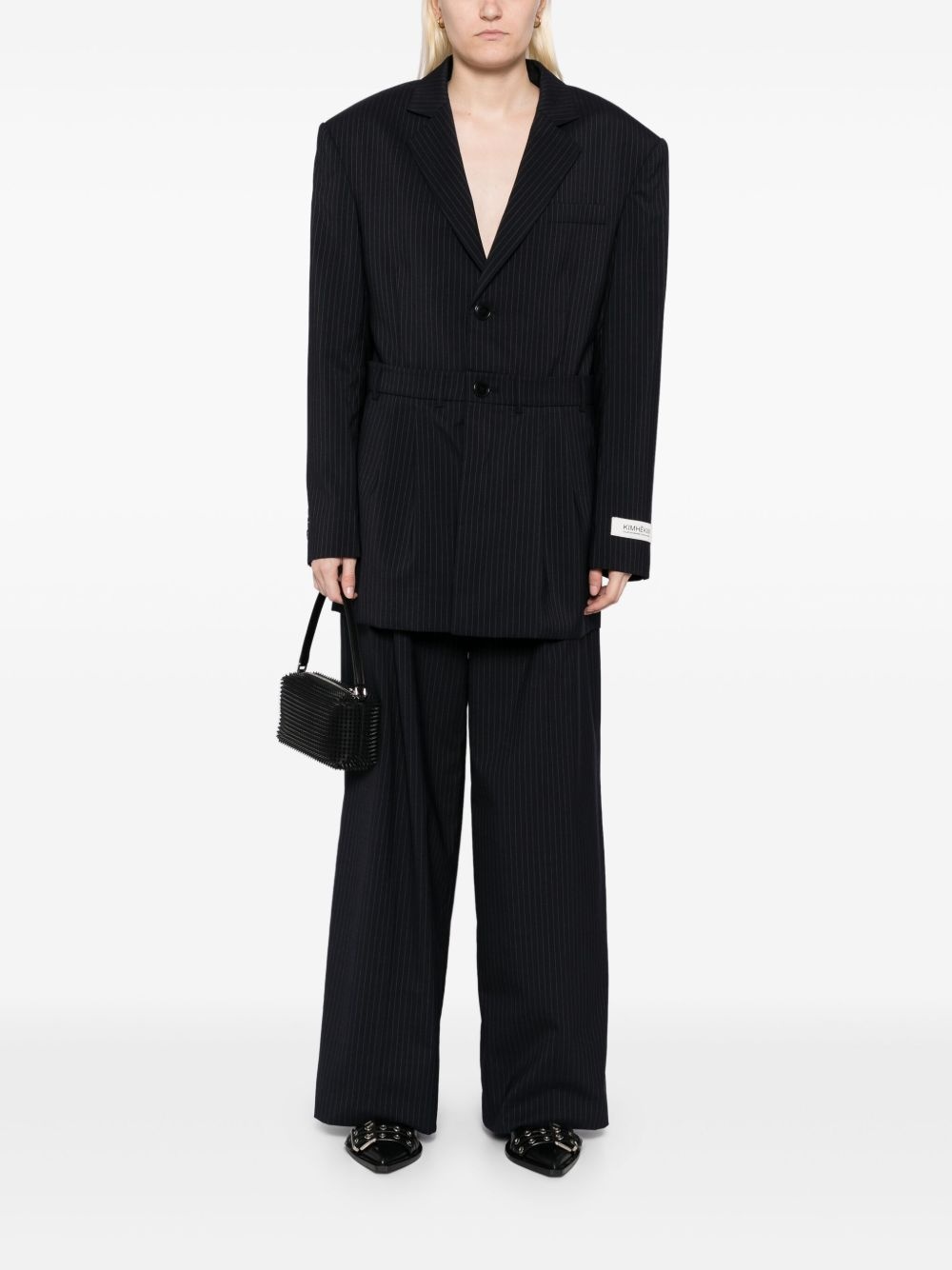 belted wide pants - 2