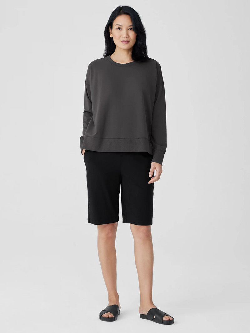 EILEEN FISHER Pima Cotton Stretch Jersey Walking Shorts outlook