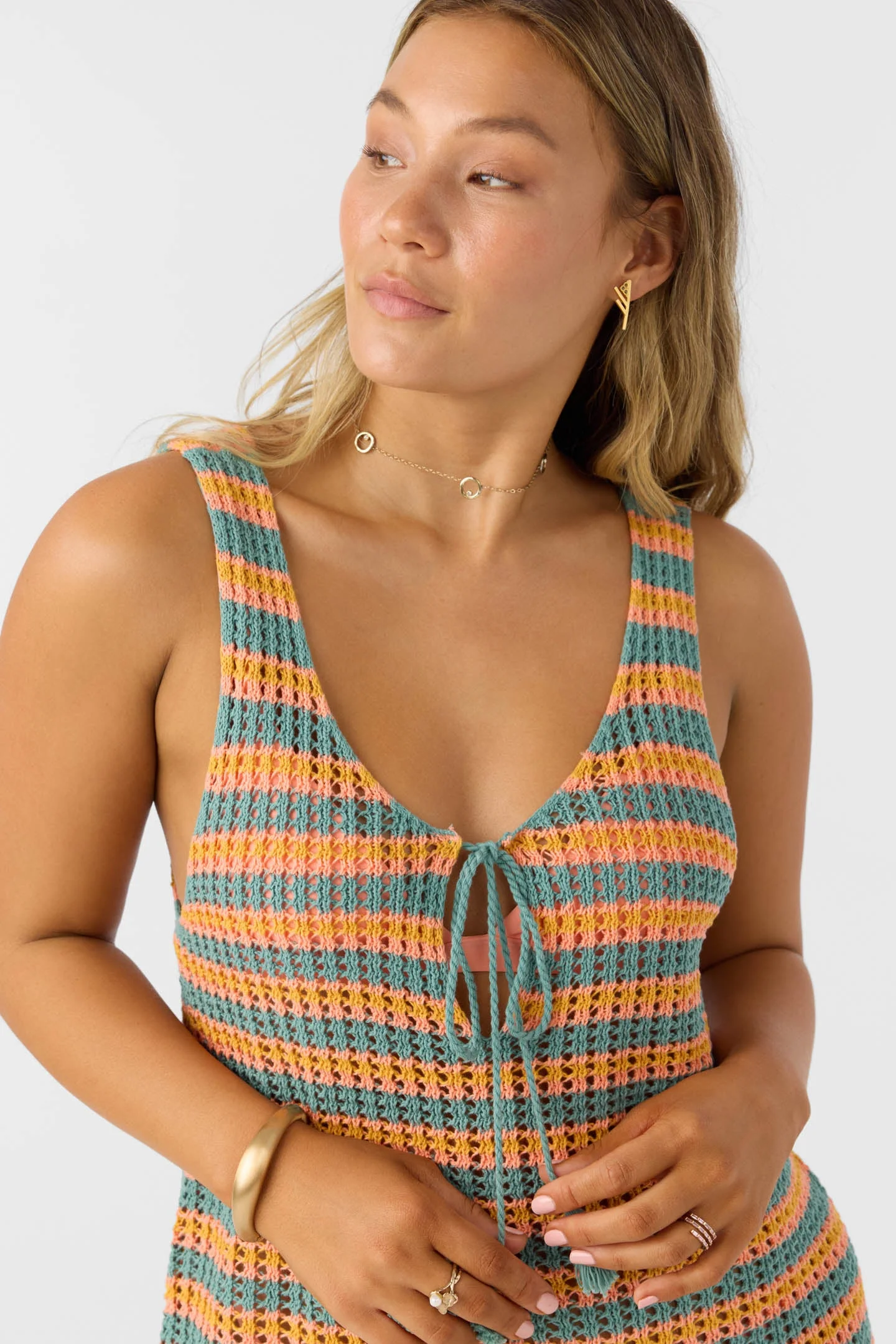 Ryan Stripe Mini Cover-Up Dress - 1